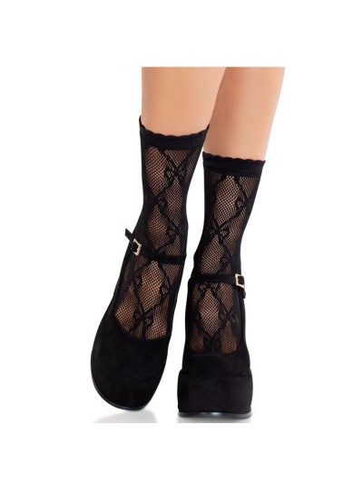 LEG AVENUE - BLACK LACE BOW...